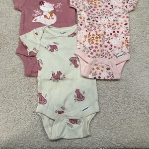 Gerber Pink and Cream Bodysuits Set Soft Cotton One Pieces